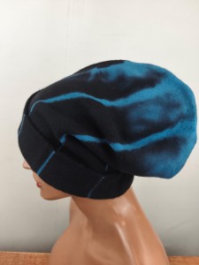 CZAPKA zimowa damska new wool 100% wełna ZW/ NIKA cieniowana /  005360 czarno turkusowa