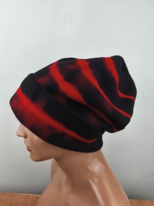 CZAPKA zimowa damska new wool 100% wełna ZW/ NIKA cieniowana /  005361 czarno czerwona