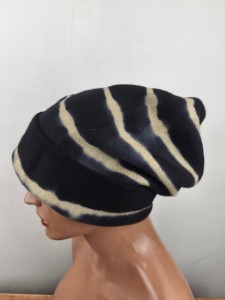 CZAPKA zimowa damska new wool 100% wełna ZW/ NIKA cieniowana /  005364 czarno beżowa