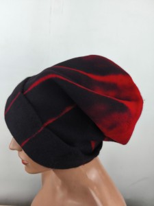 CZAPKA zimowa damska new wool 100% wełna ZW/ NIKA cieniowana /  005371 czarno czerwona 