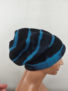 CZAPKA zimowa damska new wool 100% wełna ZW/ NIKA cieniowana /  005347 czarno turkusowa 