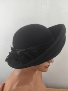 kapelusz damski sierść od modniarki r.54-56 cm / 0478410 hand made czarny