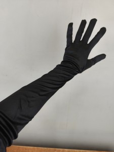 rękawiczki wieczorowe bardzo długie satynowe 55 cm /   5388 r. uniwersalny   czarne  butikdominiki.pl