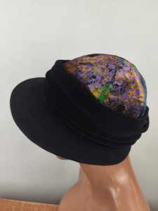 kapelusz czapka filcowy sierść z welurem ocieplany ITALIA   r.53-56 cm  /  0042288 czarny