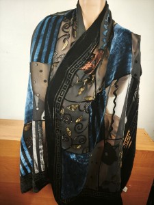 elegancki szal  jedwab z welurem 0775701