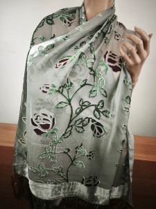 elegancki szal  jedwab z welurem 0775787