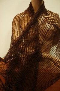 duży szal ażurowy wełniany 100x200 cm / włóczka 0553003