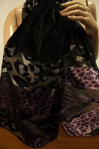 elegancki szalik  jedwab z welurem 088231 butikdominiki.pl 