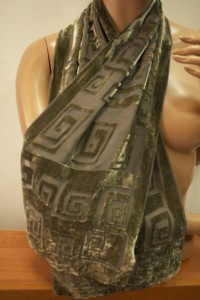 elegancki szalik  jedwab z welurem 08553 butikdominiki.pl   