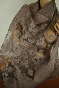 szal wizytowy żakardowy jedwab/wis  JWŻ 0243005