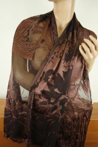 szal jedwab z welurem elegancki 0411460