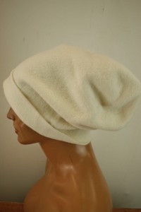 Czapka zimowa  new wool wełniana NIKA 003718 jasne ekri śmietana