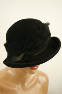 oryginalny kapelusz sierść królicza czarny  od modniarki 07044084 /  r.56-58 cm 